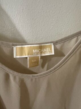 Michael Kors Taupe Round-Neck Blouse